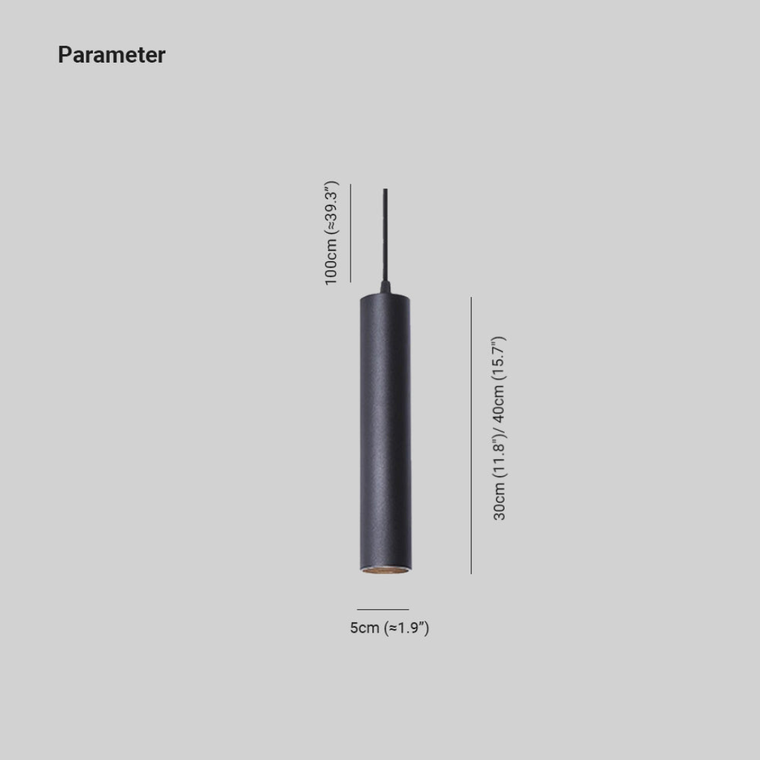 PylonGlow - Modern Cylindrical Metal Pendant Light for Living Rooms