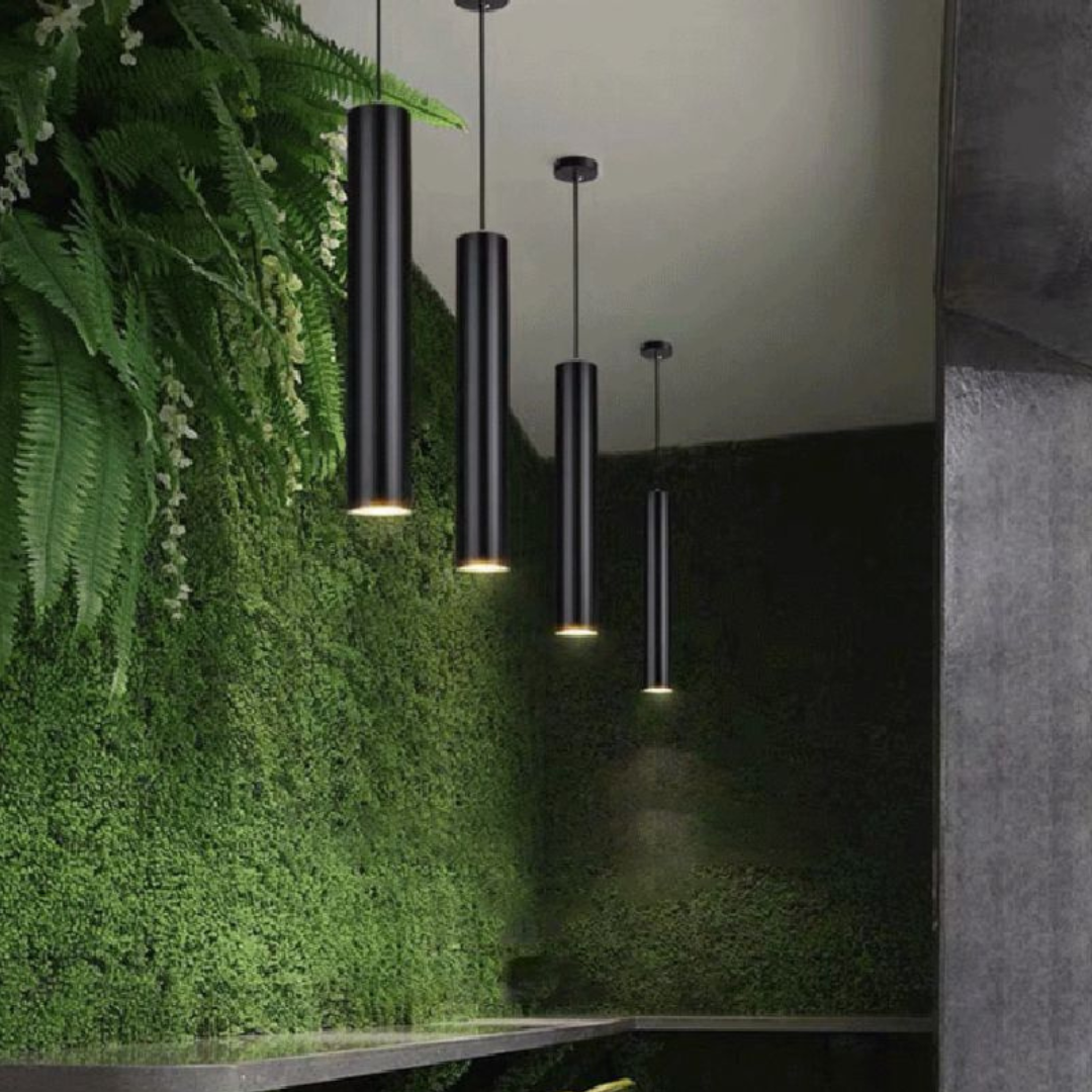 PylonGlow - Modern Cylindrical Metal Pendant Light for Living Rooms