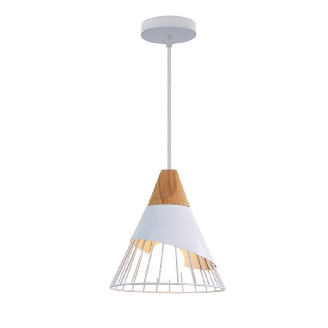 OrenLume - Industrial Scandinavian-Style Wood and Metal Pendant Light