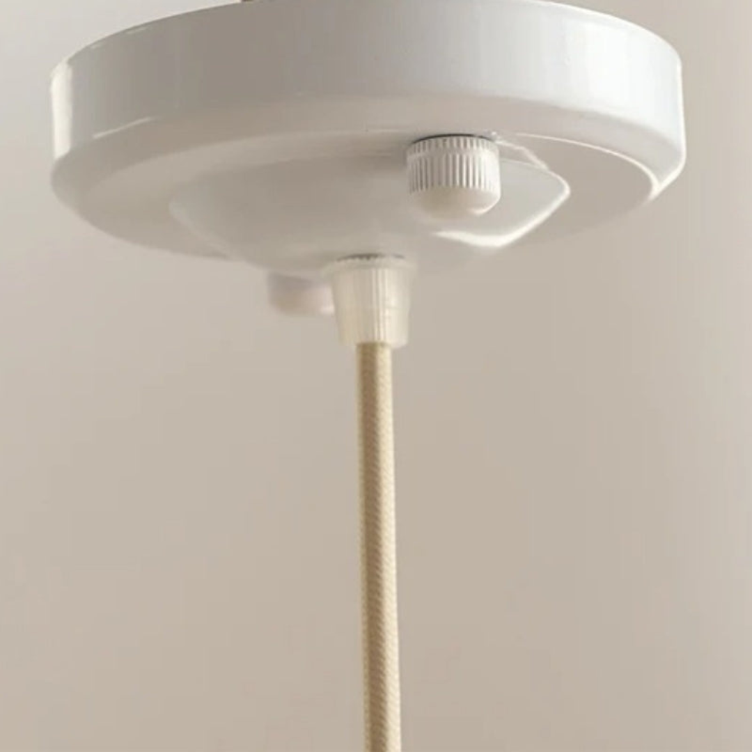 RyeGlow - Ribbed White Ceramic Pendant Light with Unique Design