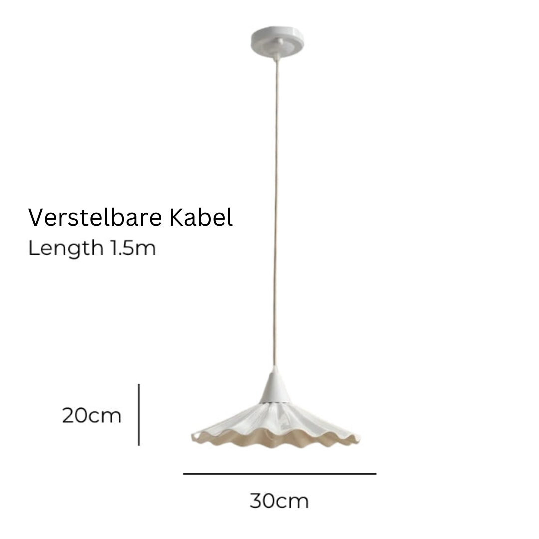 RyeGlow - Ribbed White Ceramic Pendant Light with Unique Design