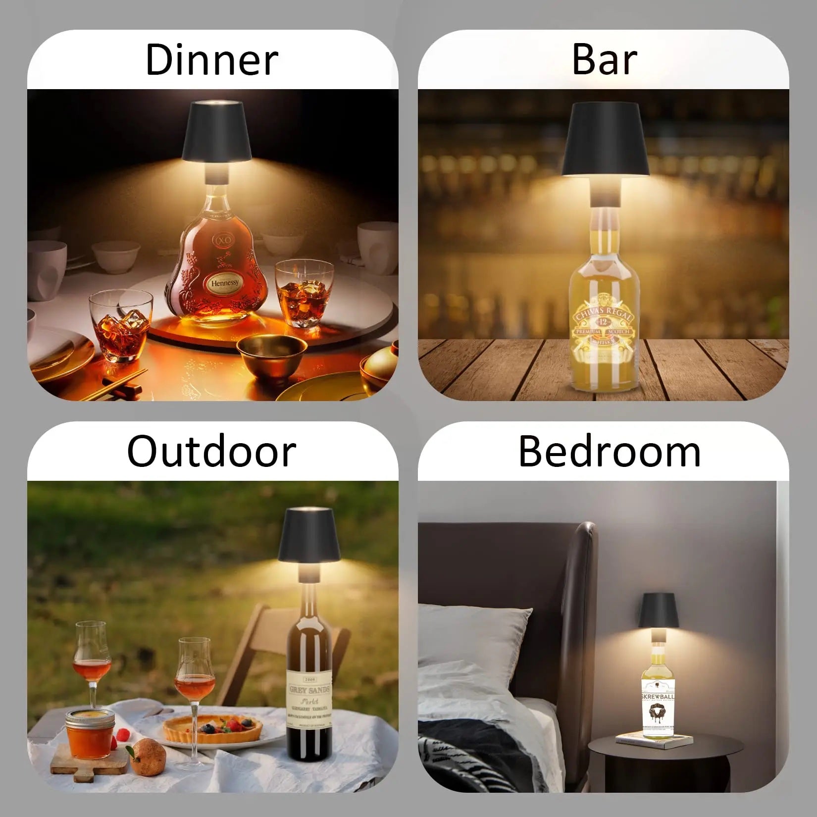 Bottlelight - Lampe de bouteille LED sans fil rechargeable