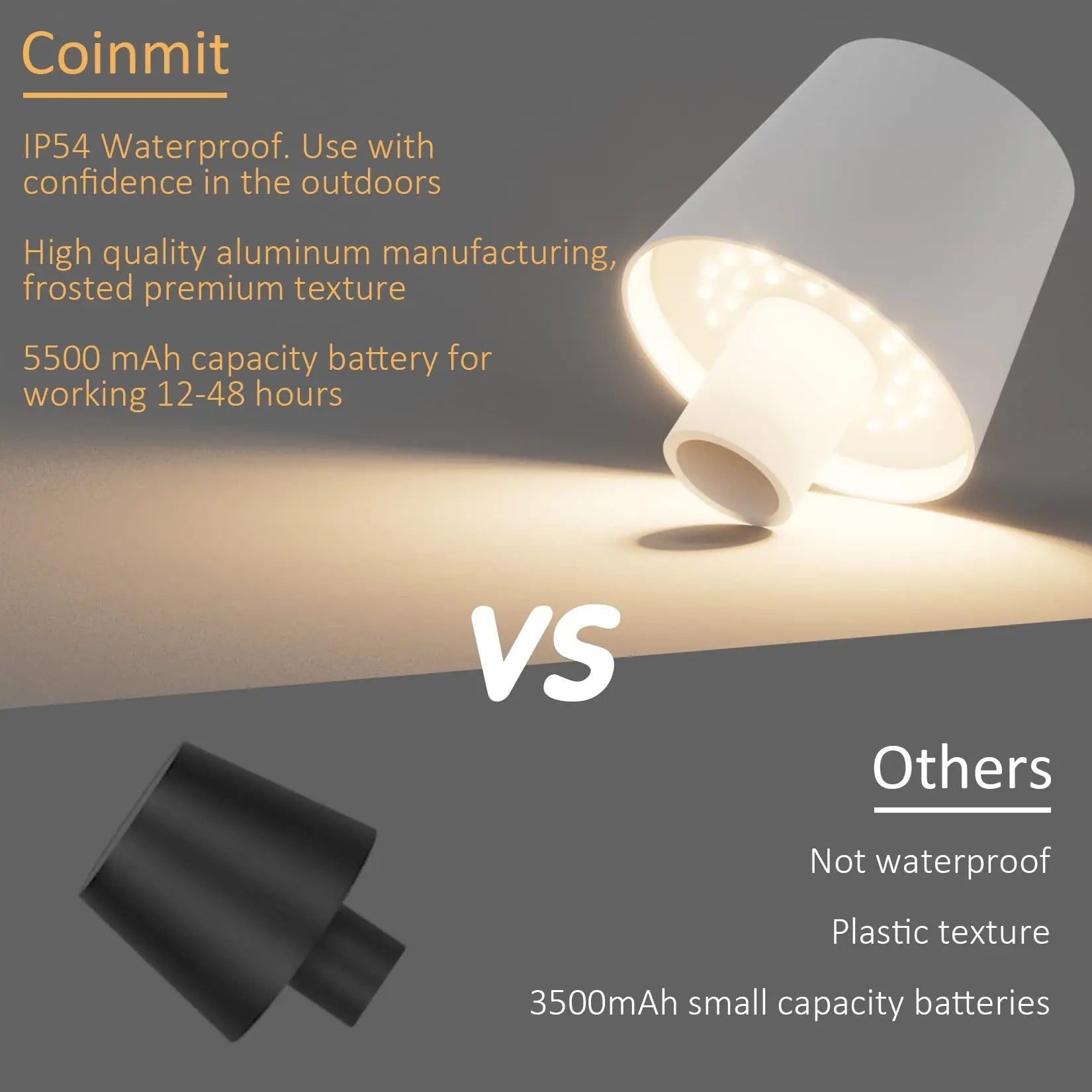 Bottlelight - Lampe de bouteille LED sans fil rechargeable