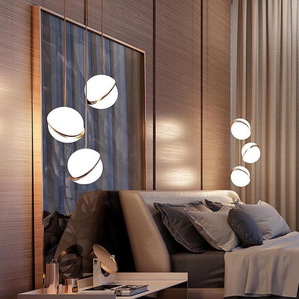 CielCourbe Moon Pendant Light - Luxury Acrylic and Brass