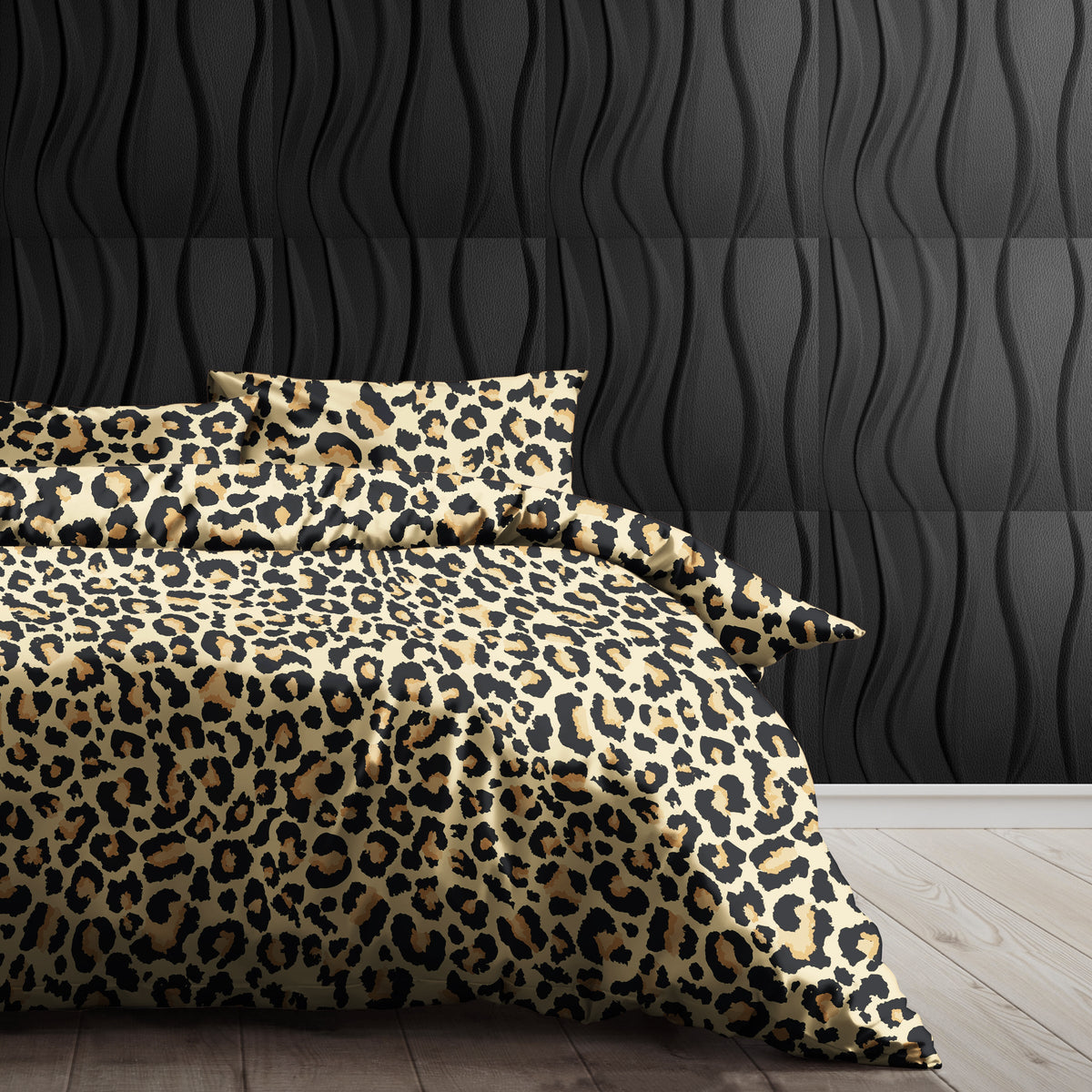 LeopardGlee - Luxury Egyptian Cotton Leopard Print Bedding Set