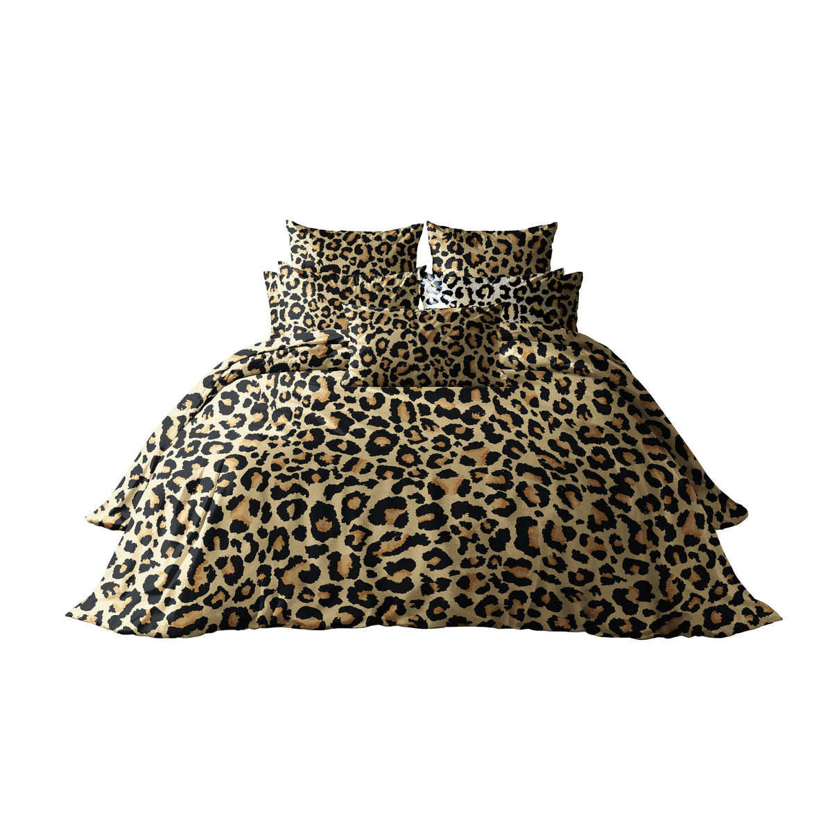 LeopardGlee - Luxury Egyptian Cotton Leopard Print Bedding Set