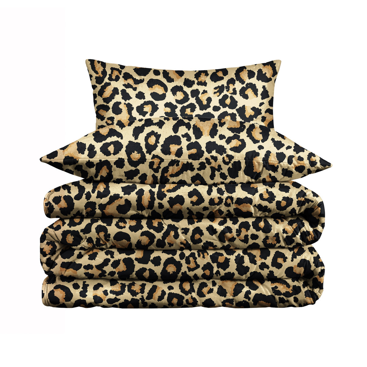 LeopardGlee - Luxury Egyptian Cotton Leopard Print Bedding Set