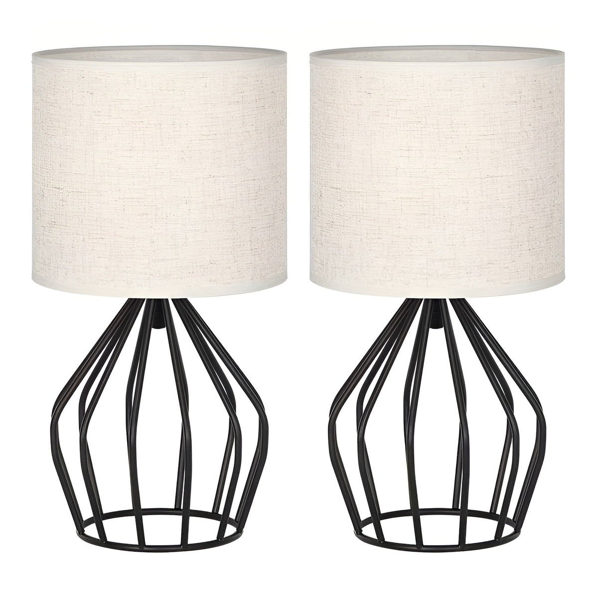 LinenGlow - Linen Shade Table Lamp with Metal Base