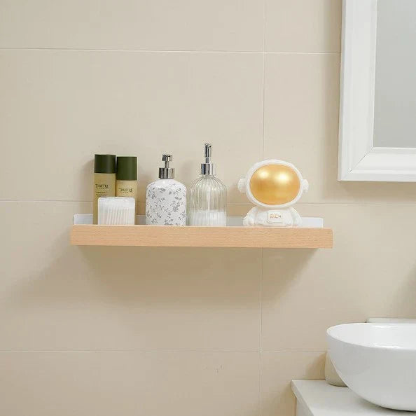 Woodify - No-Drill Wooden Wall Shower Shelf