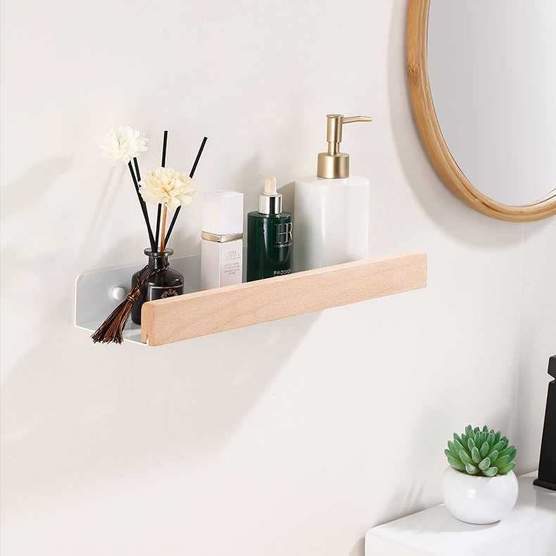 Woodify - No-Drill Wooden Wall Shower Shelf