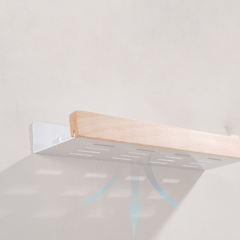 Woodify - No-Drill Wooden Wall Shower Shelf