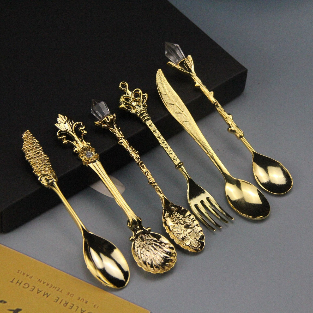 GildCraft - Vintage Engraved Coffee Spoon with Retro Charm