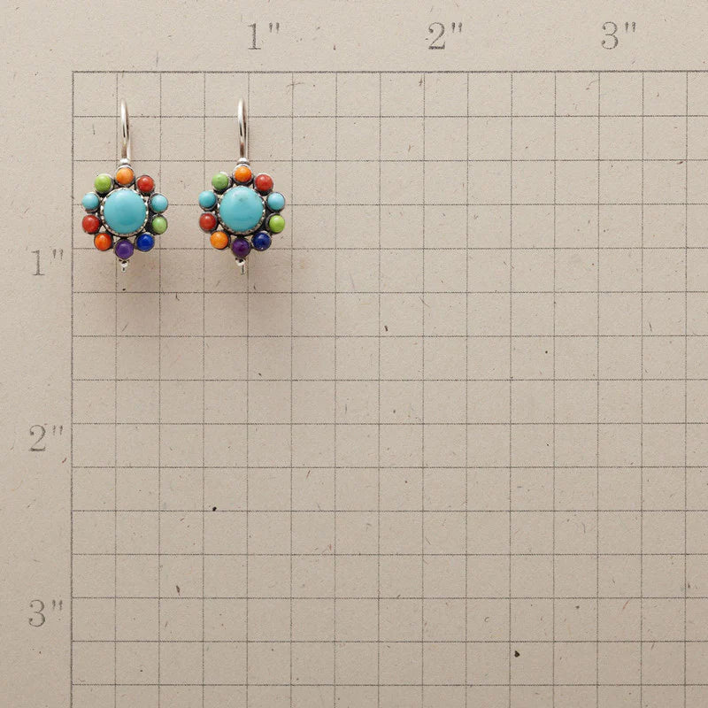 Selina - Boucles d'oreilles rondes turquoise vibrantes