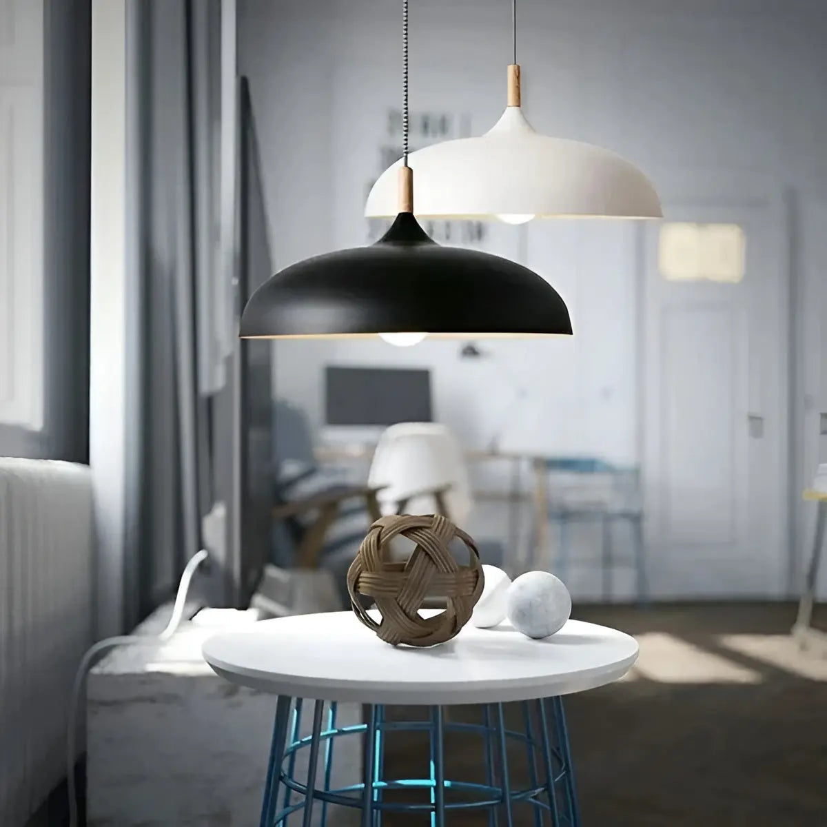 ModArt - Scandinavian Oak Pendant Light with LED Lighting