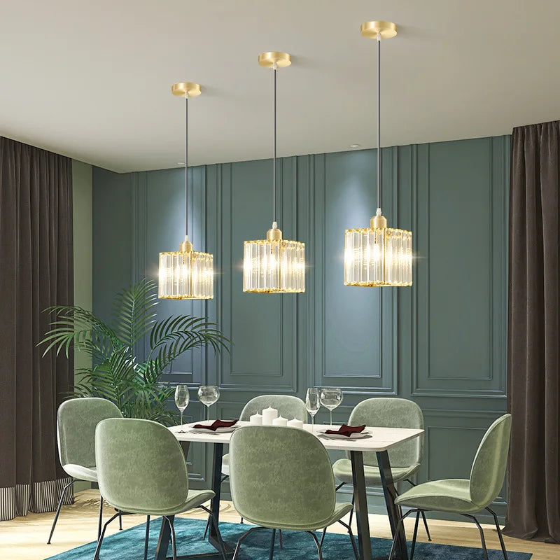 LuxeGlow SparkleLamp - Elegant K9 Crystal Pendant Light