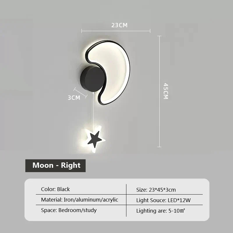 LumiDroom - Magical Moon and Stars Wall Lamp