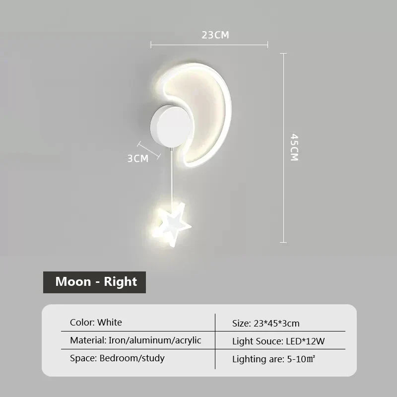 LumiDroom - Magical Moon and Stars Wall Lamp