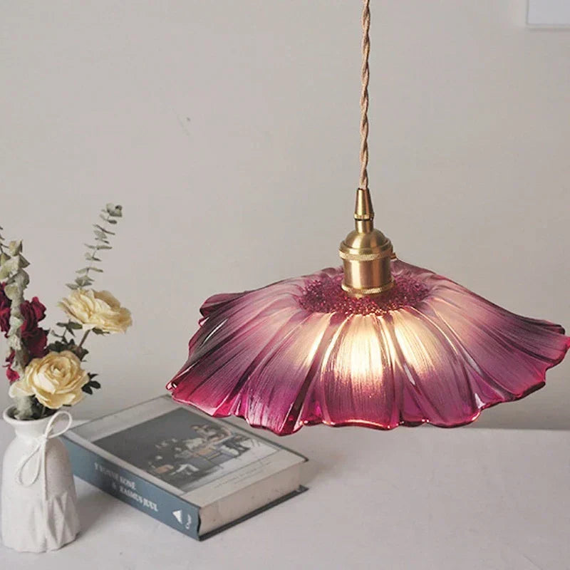 FloraShine Light - Elegant Floral Glass Pendant Light