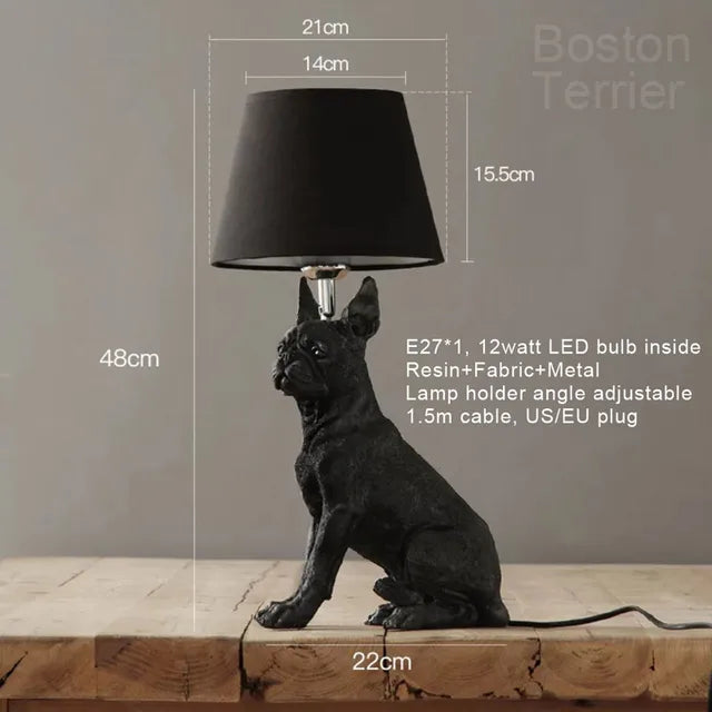Playful Elegance - Art Deco Style Dog Table Lamp
