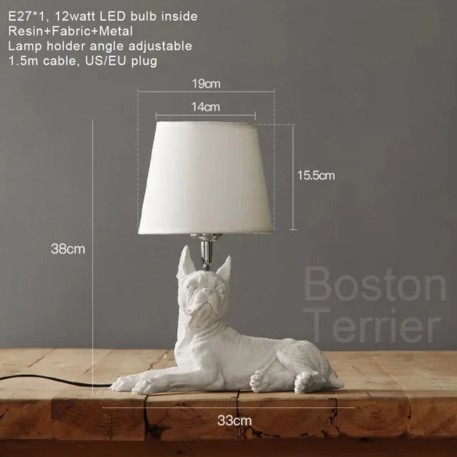 Playful Elegance - Art Deco Style Dog Table Lamp