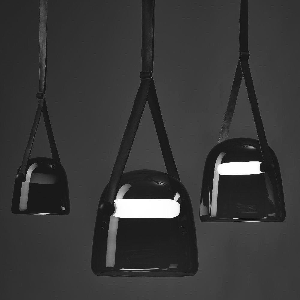 LunaMona - Modern Metal and Glass Pendant Light with Integrated LED