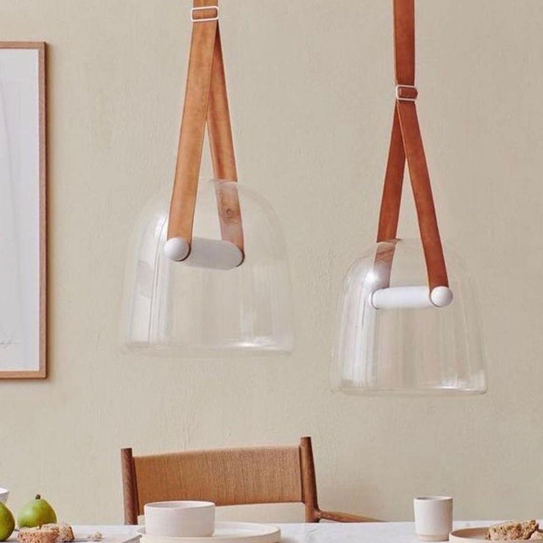LunaMona - Modern Metal and Glass Pendant Light with Integrated LED