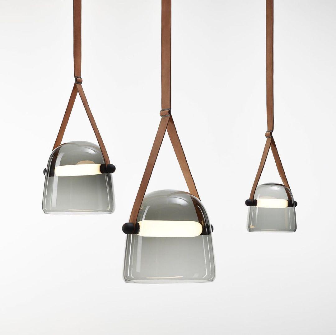 LunaMona - Modern Metal and Glass Pendant Light with Integrated LED