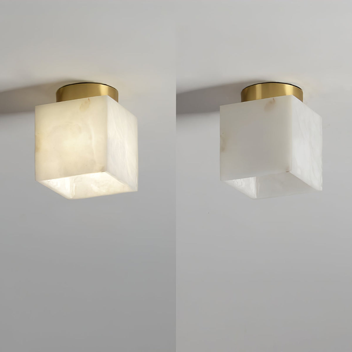 LumaBreeze - Modern LED Ceiling Light in Alabaster and Brass