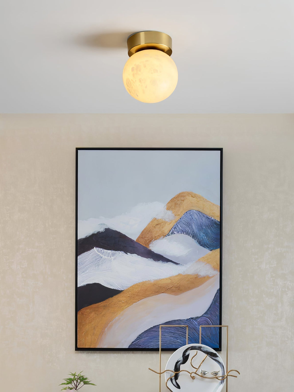 LumaBreeze - Modern LED Ceiling Light in Alabaster and Brass