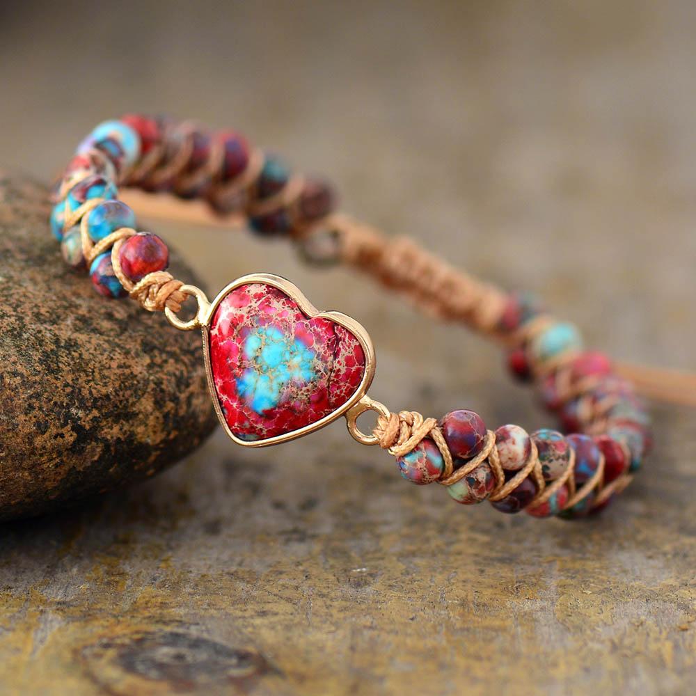 Amelie LoveStone - Natural Jasper Bead Bracelet