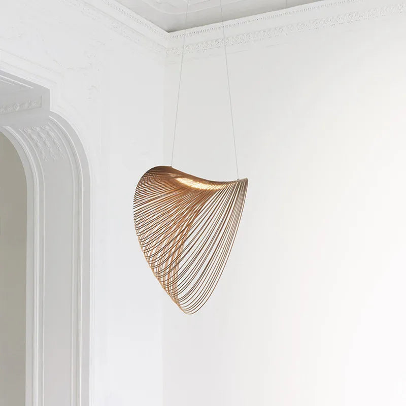 ScandiGlow Pendant - Elegant Scandinavian Wood and Glass Suspension Light