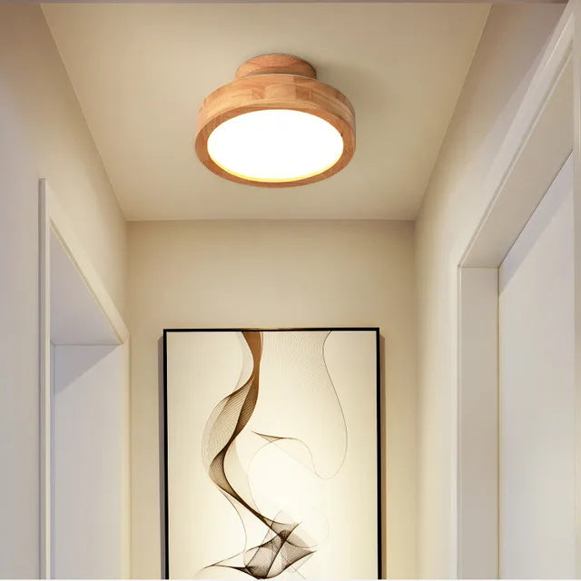 Brightlux - Round Wooden Scandinavian LED Ceiling Light