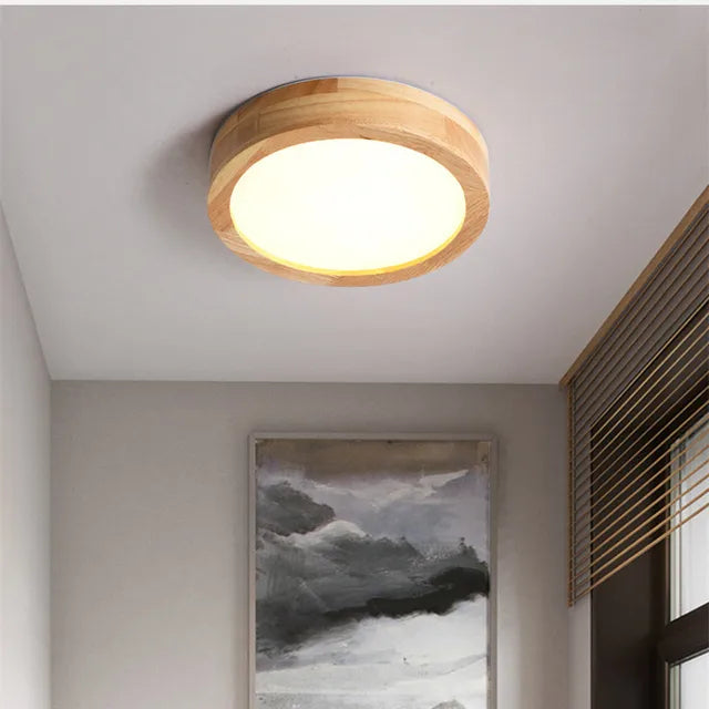 Brightlux - Round Wooden Scandinavian LED Ceiling Light