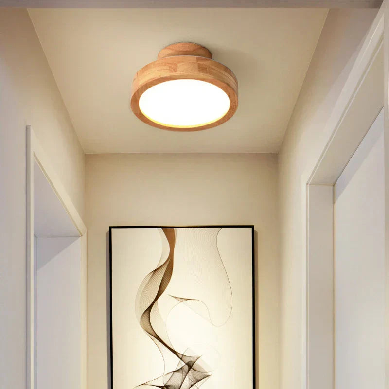 Brightlux - Round Wooden Scandinavian LED Ceiling Light