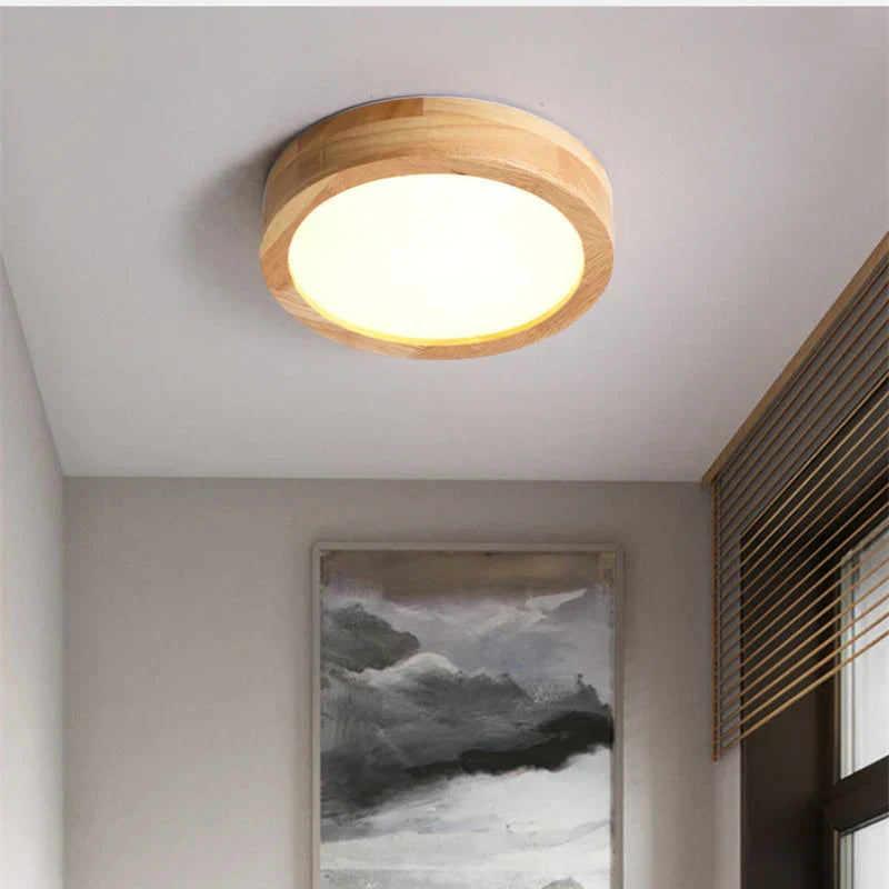 Brightlux - Round Wooden Scandinavian LED Ceiling Light