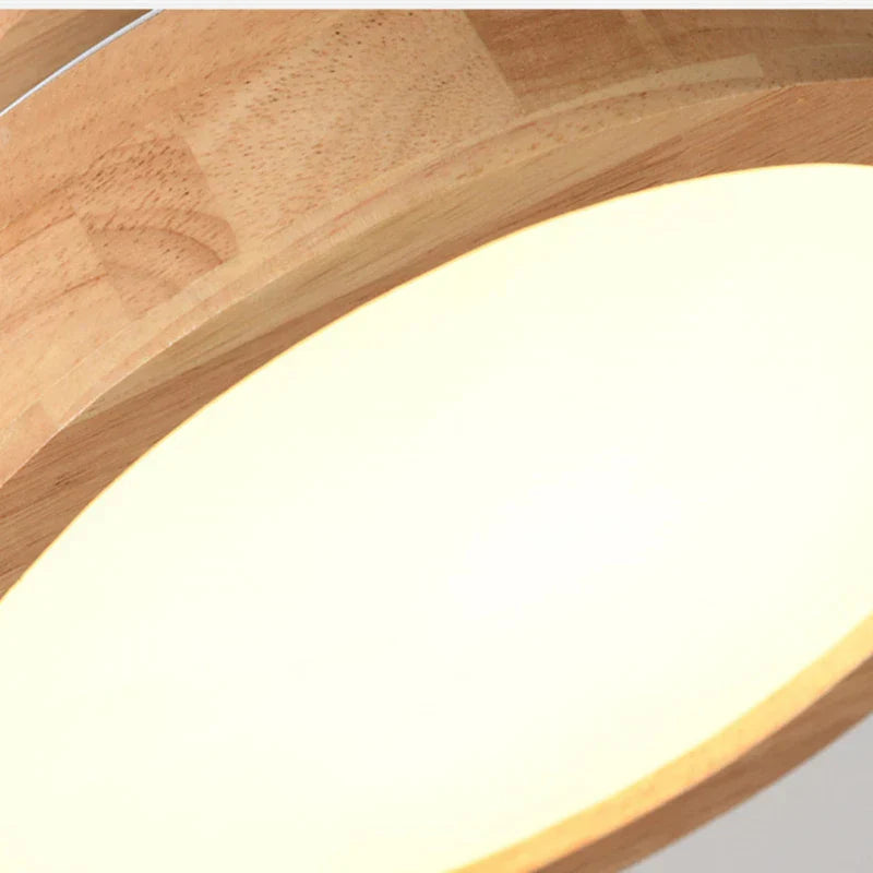 Brightlux - Round Wooden Scandinavian LED Ceiling Light