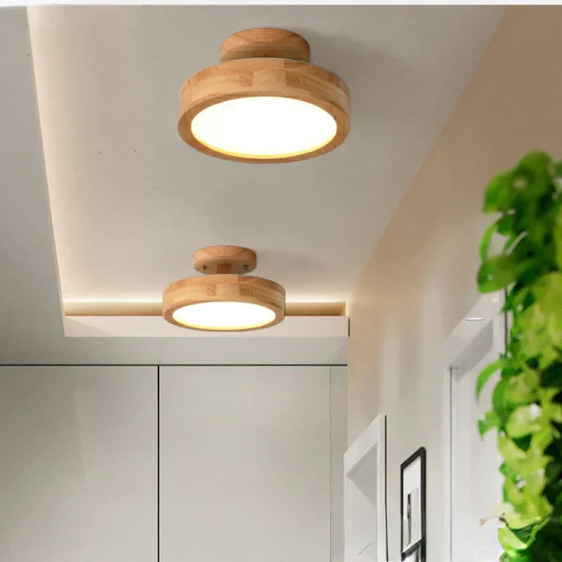 Brightlux - Round Wooden Scandinavian LED Ceiling Light