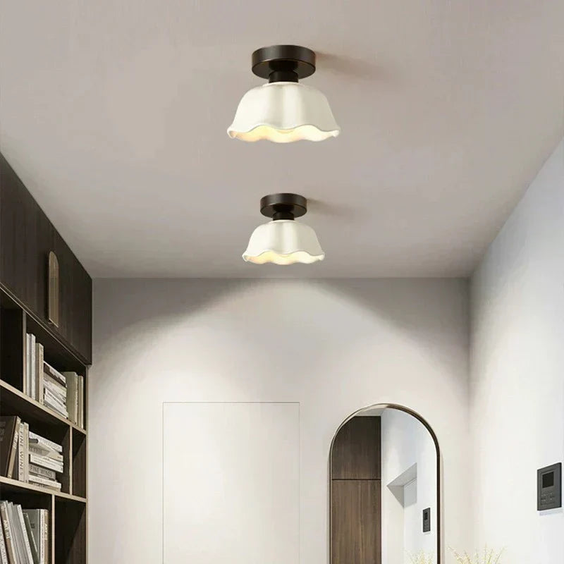 GleamSphere - Elegant Ceramic and Glass Chandelier for Living Room
