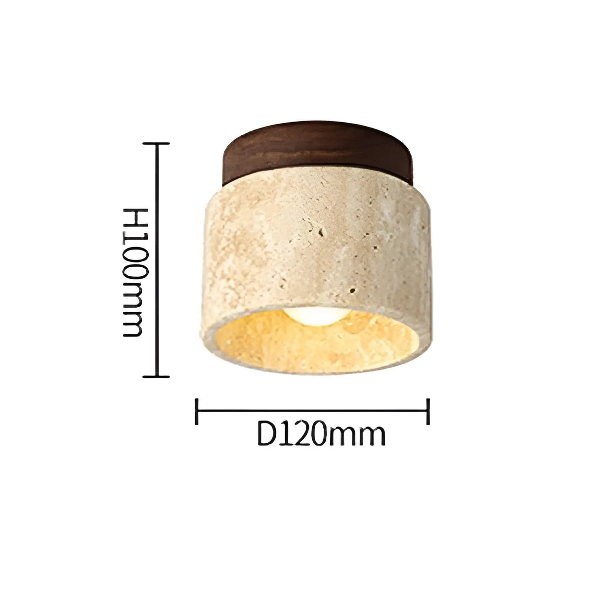 LumiZen Luxe - Japanese-Inspired LED Lamp in Travertine and Wood