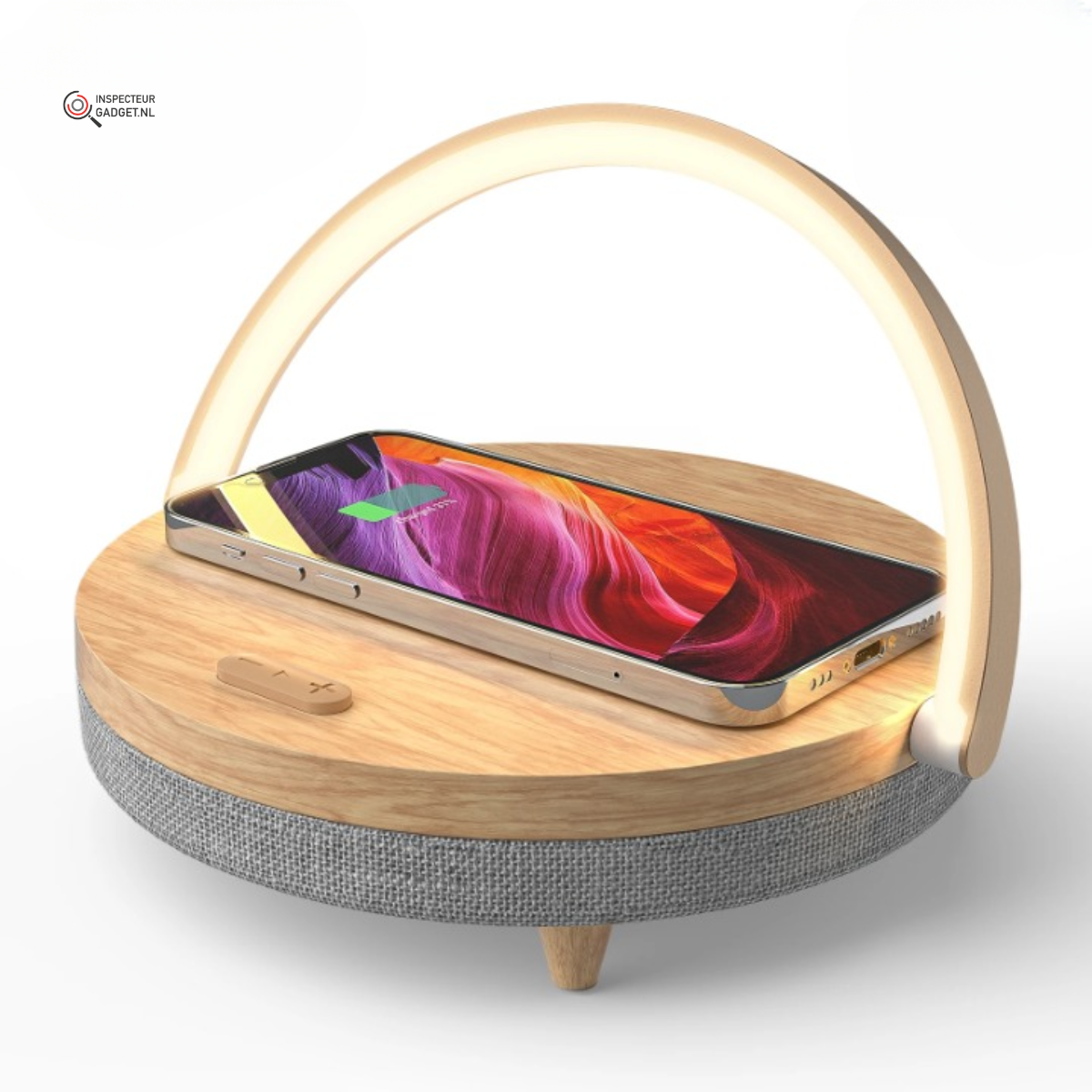 Lumenlight - Chargeur Sans Fil avec Lampe et Enceinte Bluetooth