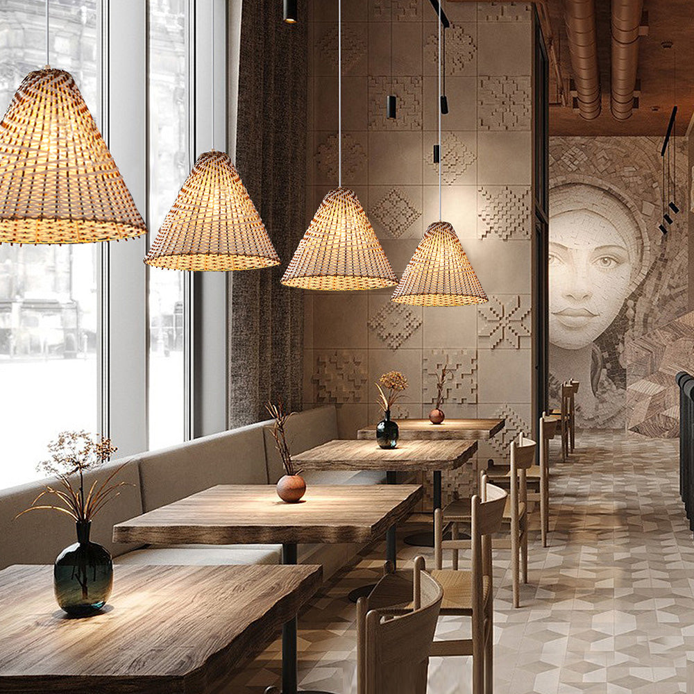 BohoWick - Handwoven Rattan Pendant Light for Boho Chic Interiors