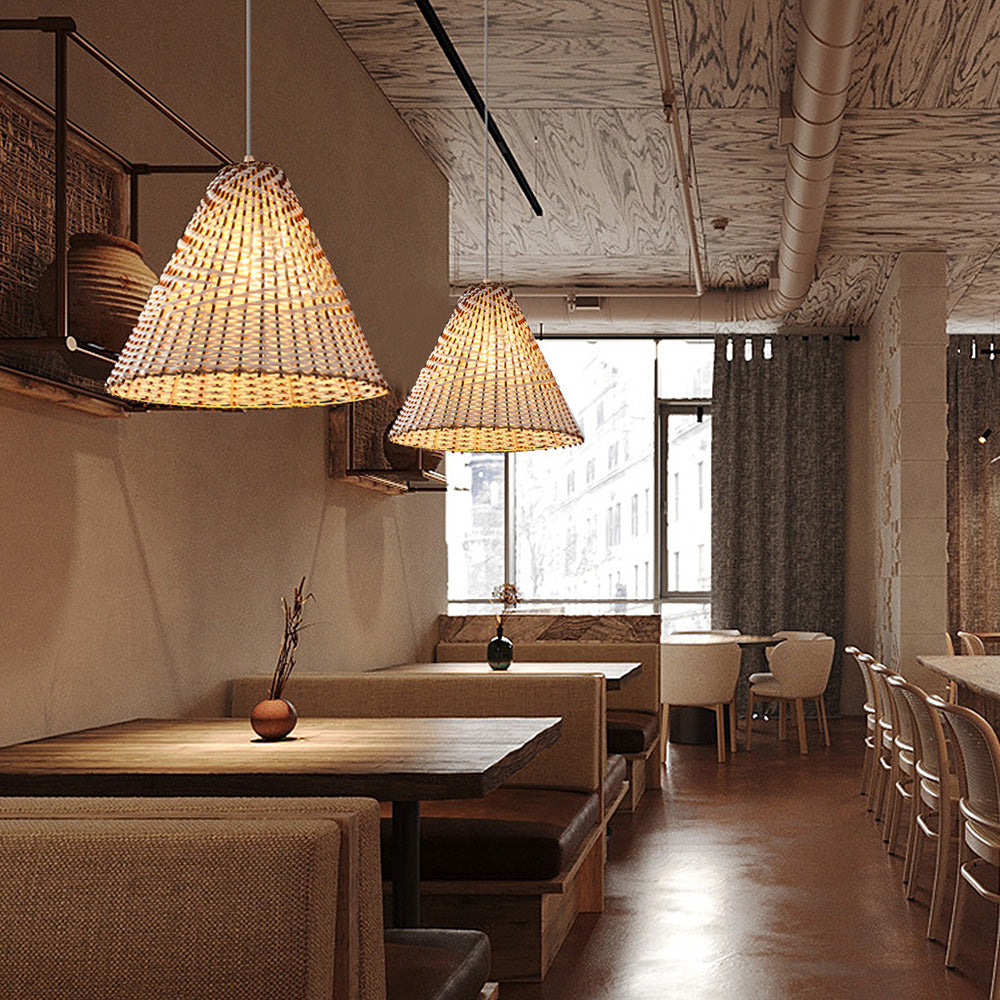 BohoWick - Handwoven Rattan Pendant Light for Boho Chic Interiors