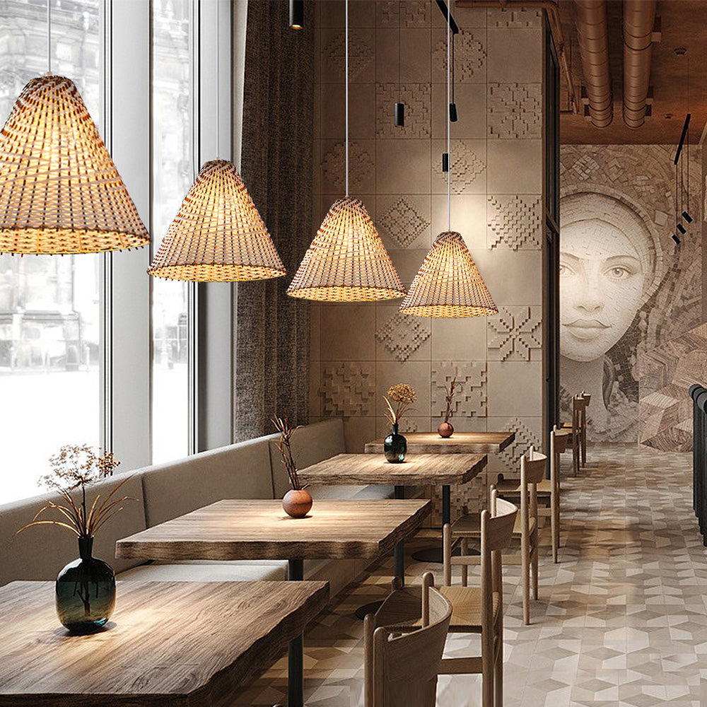 BohoWick - Handwoven Rattan Pendant Light for Boho Chic Interiors