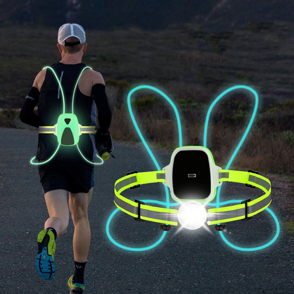 ReflectGlow - Gilet de sécurité LED pour la course