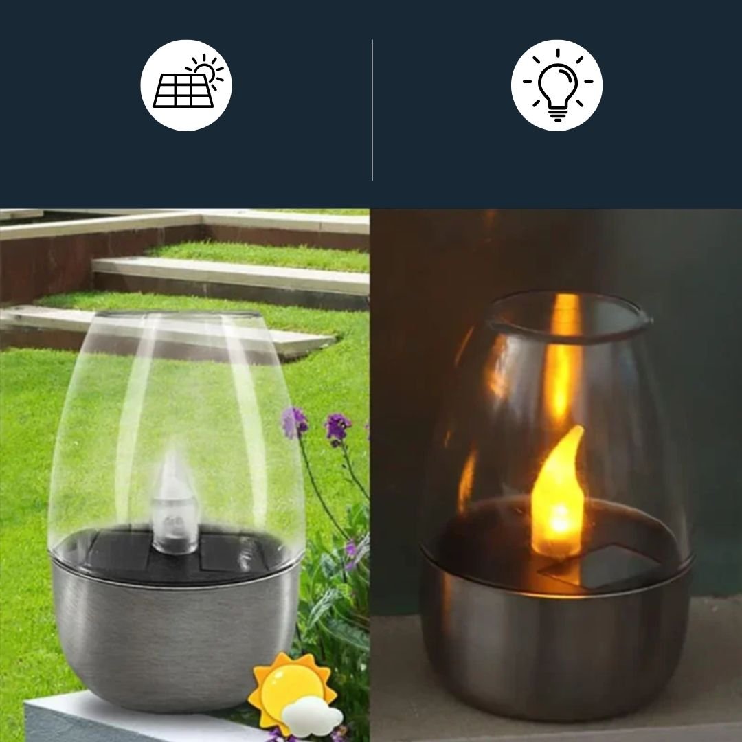 CandelaSoleil - Elegant Solar Lantern for Garden and Patio