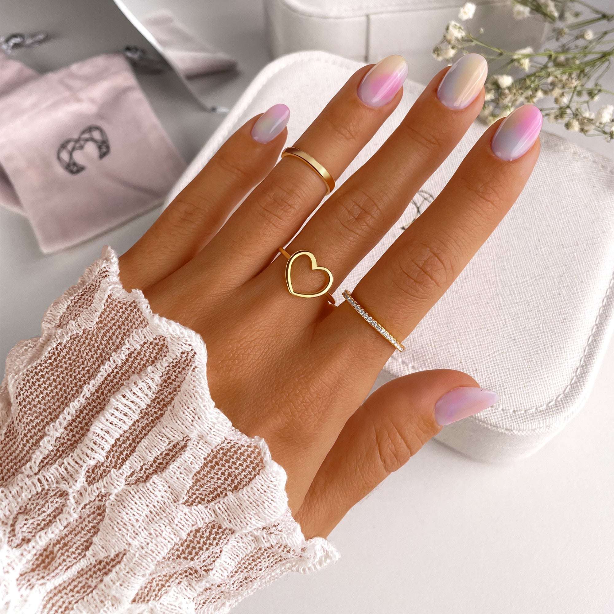 Nadine - Wide Silver 925 Ring with 18K Gold Plating