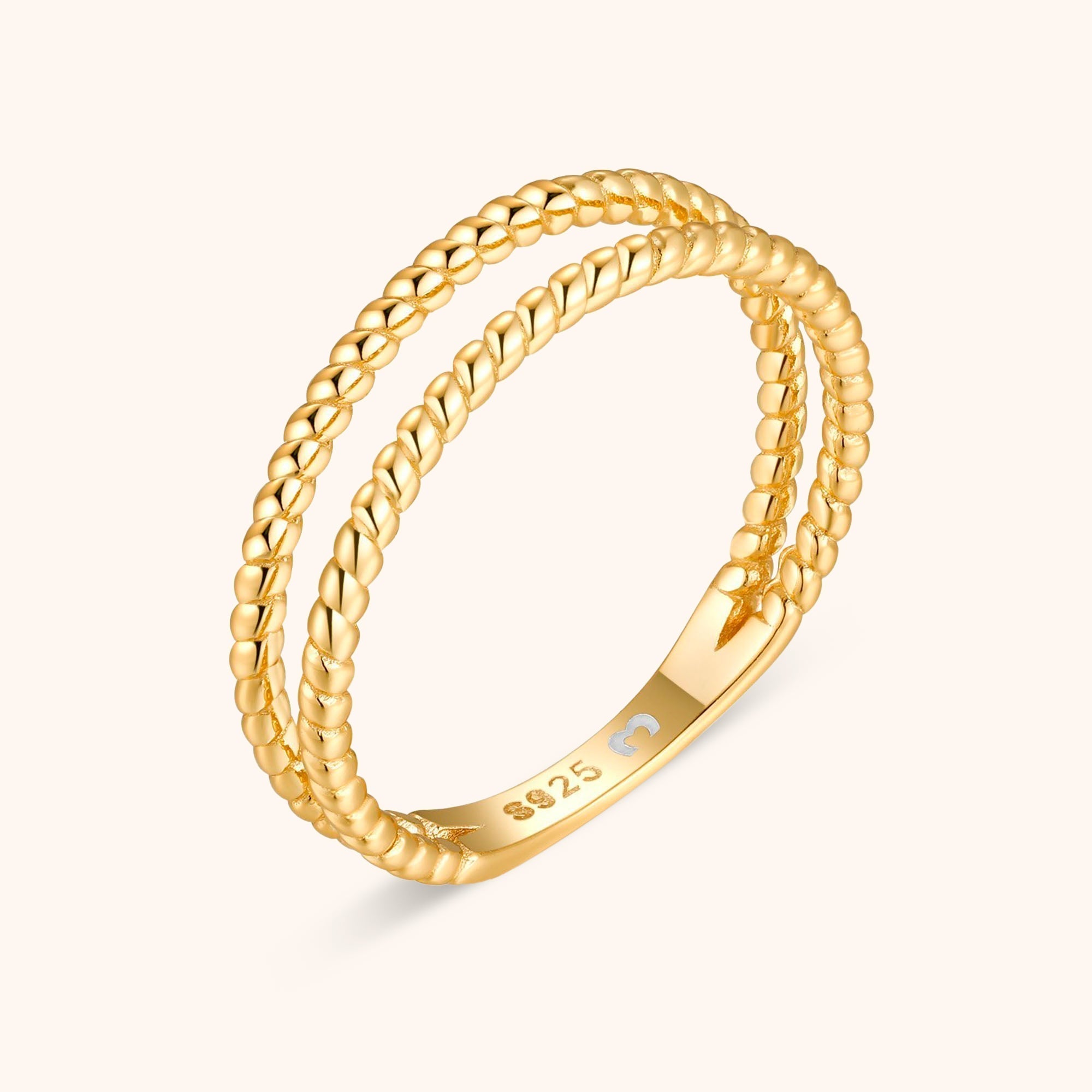 Lina - Bague double tressée à l'élégance en double épaisseur