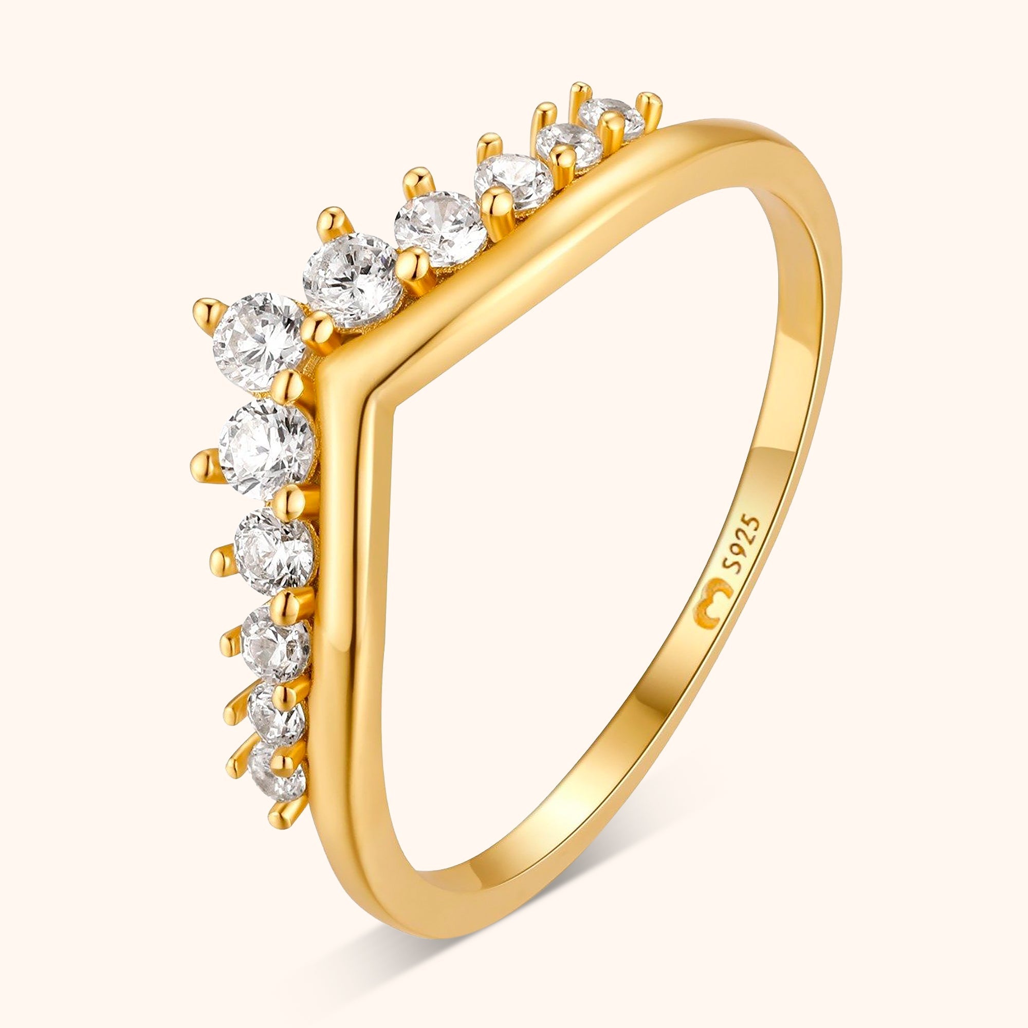 Allegra - Zirconia Crown Ring with an Elegant Touch