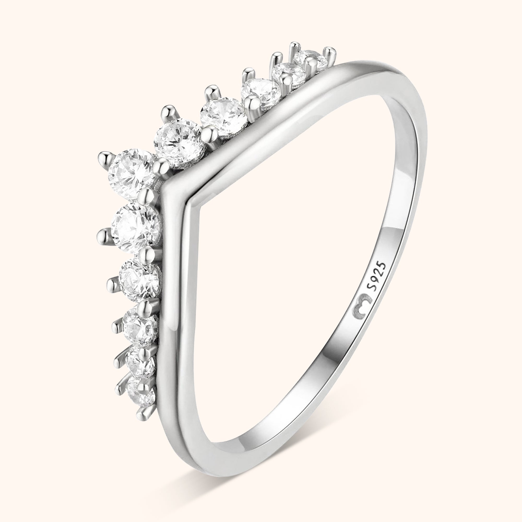 Allegra - Zirconia Crown Ring with an Elegant Touch