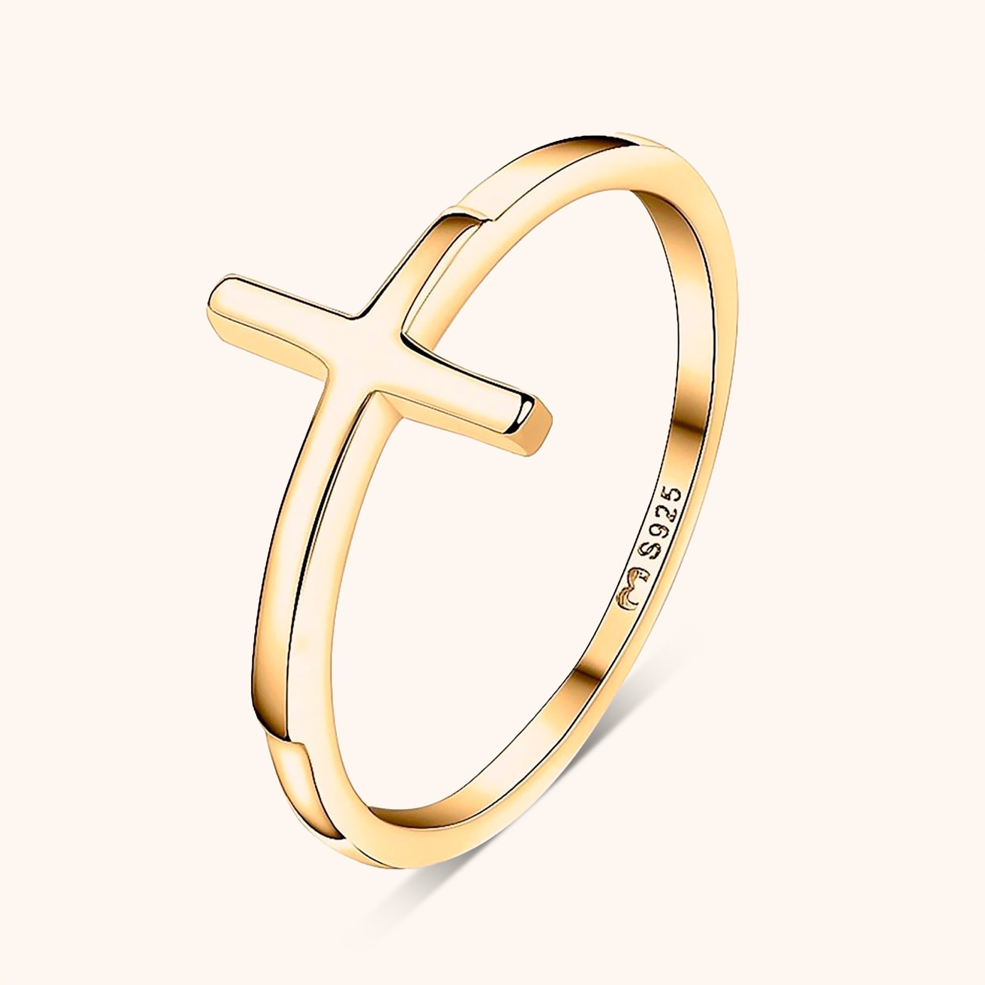 Amelie - Elegant Silver Spiritual Cross Ring